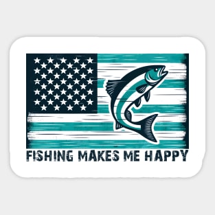 FISHING MAKES ME HAPPY Funny Quote Hilarious Sayings Humor Gift Sticker